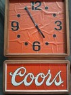 Vintage 1980   s Coors Beer Lighted Clock Sign Working  Clock