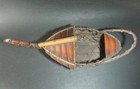 Bb1910 Japanese Bamboo Flower Basket Ikebana Ship Type 21 6 Inch Length Vintage 