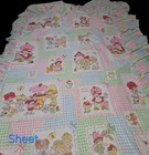 Vtg Strawberry Shortcake Bedspread   Skirt Sheet Twin full Friends Animals 1983