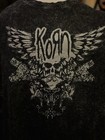 Korn Band Skull Wings Graphic Black Acid Wash T-shirt Rock Music Tee 100  Cotton