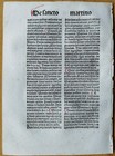 De Sancto Martino  b  - G  Biel Original Incunable Leaf Tuebingen - 1499