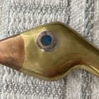 Mixed Metals Mexican Modernist Abstract Bird Tray By Los Castillos  Taxco  Mexic