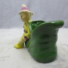 Vtg Mid Century Mcm Shawnee Pottery Pixie Elf On Shoe Slipper Planter Vase 765