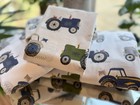 Pottery Barn Kids Boys Rare Tractor Things That Go Queen 4 Pc Sheet Set