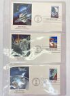  3  First Day Of Issue Space Fantasy Cachet Envelopes And Stamps Set Collection