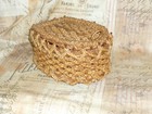 Sweet Antique Sewing Basket Victorian 1800s-1900s Wicker Horseshoe Sewing Box 
