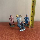 Antique Lot Of 4 Lead Toy Women And Kids Figures Barclay