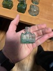 Rare Antique Aqua Burst Top Ink Wells   Pen Holders - Set Of 9