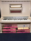 J Chein Vintage Toy Piano Working With 6 Rolls Of Music 