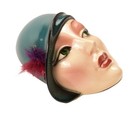 Vintage 1989 Clay Art Sf Ceramic Face Mask Art Deco Flapper Girl