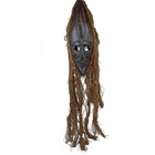 Vintage African Tribal Mask 19  Wooden Hand Carved Tiki Style