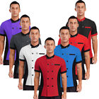 Men chef Jacket Short Sleeve Hotel Kitchen Work Uniform Top Restaurant Coat