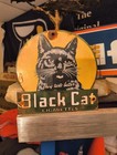 Vintage Black Cat Cigarettes Porcelain Metal Die Cut Tobacco Sign