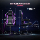 Ergonomic Coumputer Gaming Chair Office Swivel Recliner Seat W  Footrest Purple