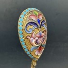 Antique Russian Imperial 84 Silver Enamel Spoon Ruckert