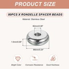 80 Pcs Flat Round Spacer Beads 6mm Heishi Beads  1 5mm Id X 2mm H