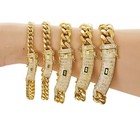 6-14mm Stainless Steel 14k Gp Miami Hip Hop Cuban Chain Necklace Bracelet