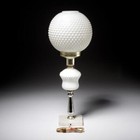 Fenton Hobnail Globe Vtg White Milk Glass Hurricane Table Desk Lamp 21 25 h