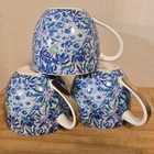 Lilly Pulitzer Coffee tea Mugs Multicolor Green Blue Purple  set Of 3 
