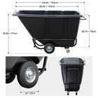 Tilt Dump Truck 850 Lbs Heavy Duty Trash Cart With Wheels  Forklift-able Frame