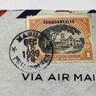 1939 Manila Philippines Cover Star In Cancel U s  High Commissioner Via Clipper