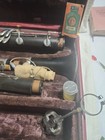 Vtg Conn Clarinet In Two-tone Red And Off-white Hardshell Case With Accessories 
