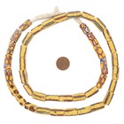 Yellow Striped Mixed Antique Venetian Trade Beads  16475 9mm Ghana African Glass
