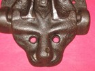 Rare Antique Cast Iron Cat Face Mechanical Victorian Door Gate Latch Pat 1895