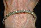 Vintage  Twisted Sterling Silver   Brass Hoop Earrings   Cuff Beacelet 34 Grams