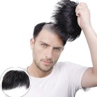 Men Black Hair Toupee Short Hair Piece Hair Replacement Block For Thinning Hair