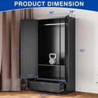 Metal Armoire Wardrobe Closet With 2 Doors 72   Wardrobe Cabinet With Drawers An