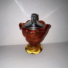 Vintage Amberina Glass Tabletop Lighter Amber orange   Yellow Swirl 