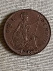 1936 Uk Gb Great Britain One Penny Coin