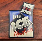 Vintage 90s Miller Lite Ice New Rules Pin Pair Ice One Down Promo Badge Lot