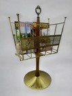 Atomic Mid Century 50   s Floor Pedestal Standing Magazine Record Rack Holder 