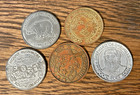 Lot Of 48 Various Vintage Tax Tokens American   Foreign Coins Lucky Tokens