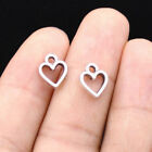 Mixed Set - 8 New Tiny Heart Charms Tibetan Silver Alloy Two Each Free Shipping 