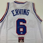 Autographed signed Julius Erving Dr  J Philadelphia White Jersey Jsa Coa