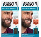 Just For Men M-45 Dark Brown Mustache   Beard Brush In  1 2 3 Pack   Blue