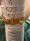 Vintage Gold Tone Mesh Bracelet With Circular Accents