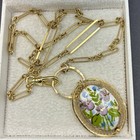 Vintage 12k Gold Filled Pocket Watch Chain Fob  Swivel Dog Clip  Guilloche Iris