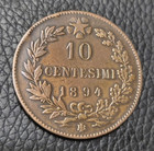 1894 Italy 10 Centesimi Coin