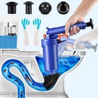 Toilet Plunger Set High Pressure Air Drain Clog Remover Tool Drain Snake Tub