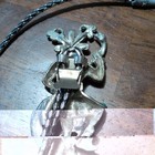 Men s Western Bolo Tie Silver Tone Metal Slide Black Leather Cord Adjustable