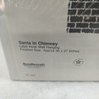 Vtg Latch Hook Kit Christmas Wall Hanging Santa In Chimney 36 X 27 Wonderart New