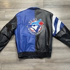 Vintage Starter Leather Jacket Blue Jays World Series Champions Size L  1992-93