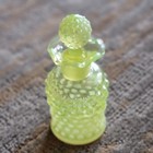 Vintage Uranium Vaseline Fenton Hobnail Glass Perfume Bottle