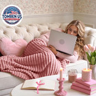 3d Ribbed Jacquard Pink Fleece Throw Blanket For Couch  50x60 Inch