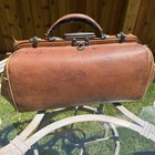 Antique Late 1800s Early 1900s Leather Doctors Gladstone Bag - 17 Inches