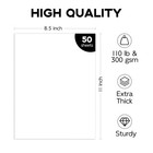 110lb Cardstock 8 5  11 White 50 Sheets Invitations Menus Wedding 300 Gsm